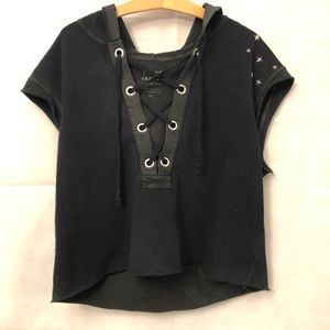 Tyler Jacobs/ Feel the Piece Lace Up Tank Hoodie